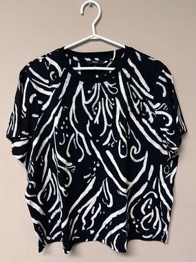 next Black & White Abstract Printed Short Sleeve Tee